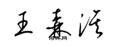 梁錦英王森淇草書個性簽名怎么寫