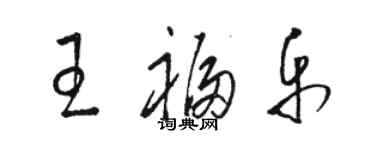 駱恆光王福樂草書個性簽名怎么寫