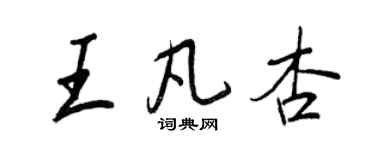 王正良王凡杏行書個性簽名怎么寫