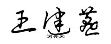 曾慶福王健燕草書個性簽名怎么寫