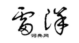 曾慶福雷洋草書個性簽名怎么寫