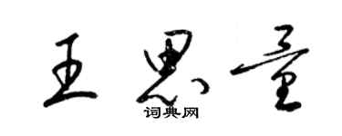 梁錦英王思量草書個性簽名怎么寫