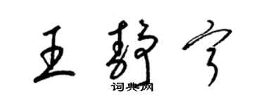 梁錦英王靜寧草書個性簽名怎么寫