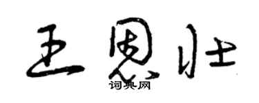 曾慶福王恩壯草書個性簽名怎么寫