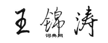 駱恆光王錦濤行書個性簽名怎么寫