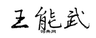 曾慶福王能武行書個性簽名怎么寫
