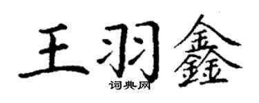 丁謙王羽鑫楷書個性簽名怎么寫