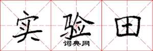 袁強實驗田楷書怎么寫