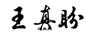 胡問遂王真盼行書個性簽名怎么寫