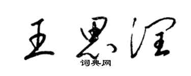 梁錦英王思潤草書個性簽名怎么寫