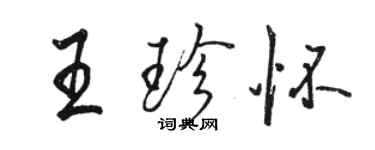 駱恆光王珍懷行書個性簽名怎么寫