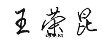 駱恆光王榮昆行書個性簽名怎么寫