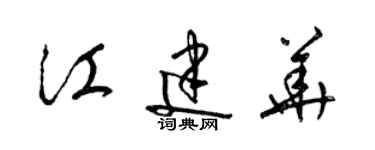 梁錦英江建華草書個性簽名怎么寫