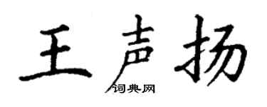 丁謙王聲揚楷書個性簽名怎么寫