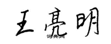 王正良王亮明行書個性簽名怎么寫