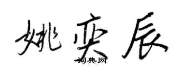 王正良姚奕辰行書個性簽名怎么寫