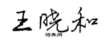 曾慶福王曉和行書個性簽名怎么寫