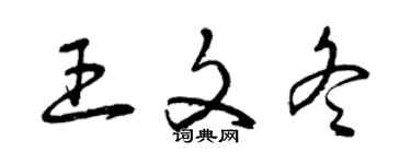 曾慶福王文冬草書個性簽名怎么寫