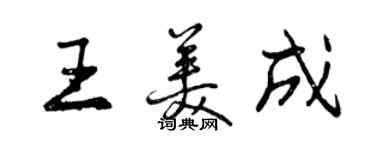 曾慶福王美成行書個性簽名怎么寫