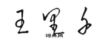 駱恆光王里千草書個性簽名怎么寫