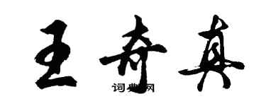 胡問遂王奇真行書個性簽名怎么寫