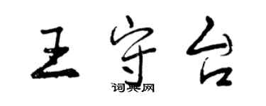 曾慶福王守台行書個性簽名怎么寫