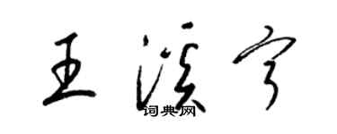 梁錦英王溪寧草書個性簽名怎么寫