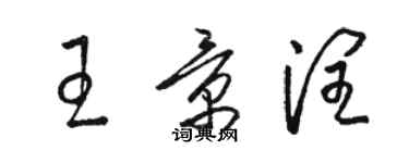 駱恆光王景潤草書個性簽名怎么寫