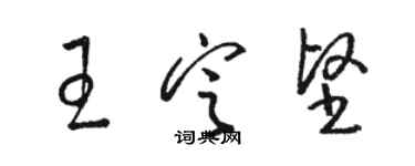 駱恆光王定堅草書個性簽名怎么寫