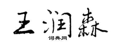曾慶福王潤森行書個性簽名怎么寫