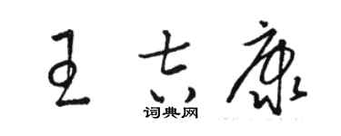 駱恆光王吉康草書個性簽名怎么寫
