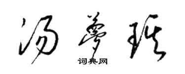 梁錦英湯夢琪草書個性簽名怎么寫