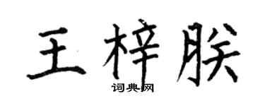 何伯昌王梓朕楷書個性簽名怎么寫