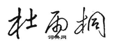 駱恆光杜雨桐草書個性簽名怎么寫