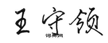 駱恆光王守領行書個性簽名怎么寫