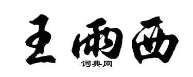 胡問遂王雨西行書個性簽名怎么寫