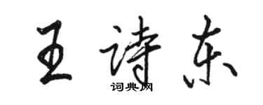 駱恆光王詩東行書個性簽名怎么寫