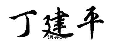 胡問遂丁建平行書個性簽名怎么寫