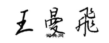 王正良王曼飛行書個性簽名怎么寫