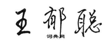 駱恆光王郁聰行書個性簽名怎么寫