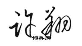 駱恆光許翔草書個性簽名怎么寫