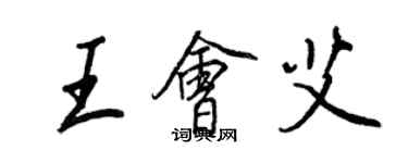 王正良王會艾行書個性簽名怎么寫