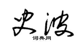 朱錫榮史波草書個性簽名怎么寫