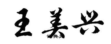 胡問遂王美興行書個性簽名怎么寫