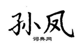 丁謙孫鳳楷書個性簽名怎么寫
