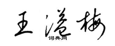 梁錦英王溢梅草書個性簽名怎么寫