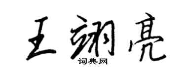 王正良王翊亮行書個性簽名怎么寫