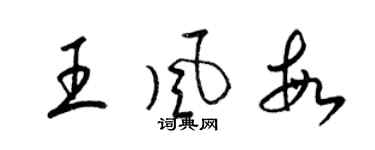 梁錦英王風敏草書個性簽名怎么寫