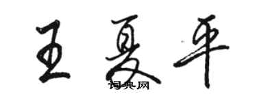 駱恆光王夏平行書個性簽名怎么寫