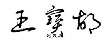 曾慶福王寶胡草書個性簽名怎么寫